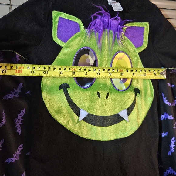 VGC 1 of 2 matching 2-3 yrs Halloween onesie costume, green, holographic eyes - Picture 4 of 11